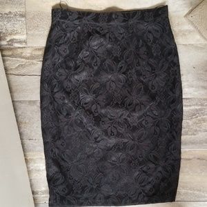 black flower lace skirt